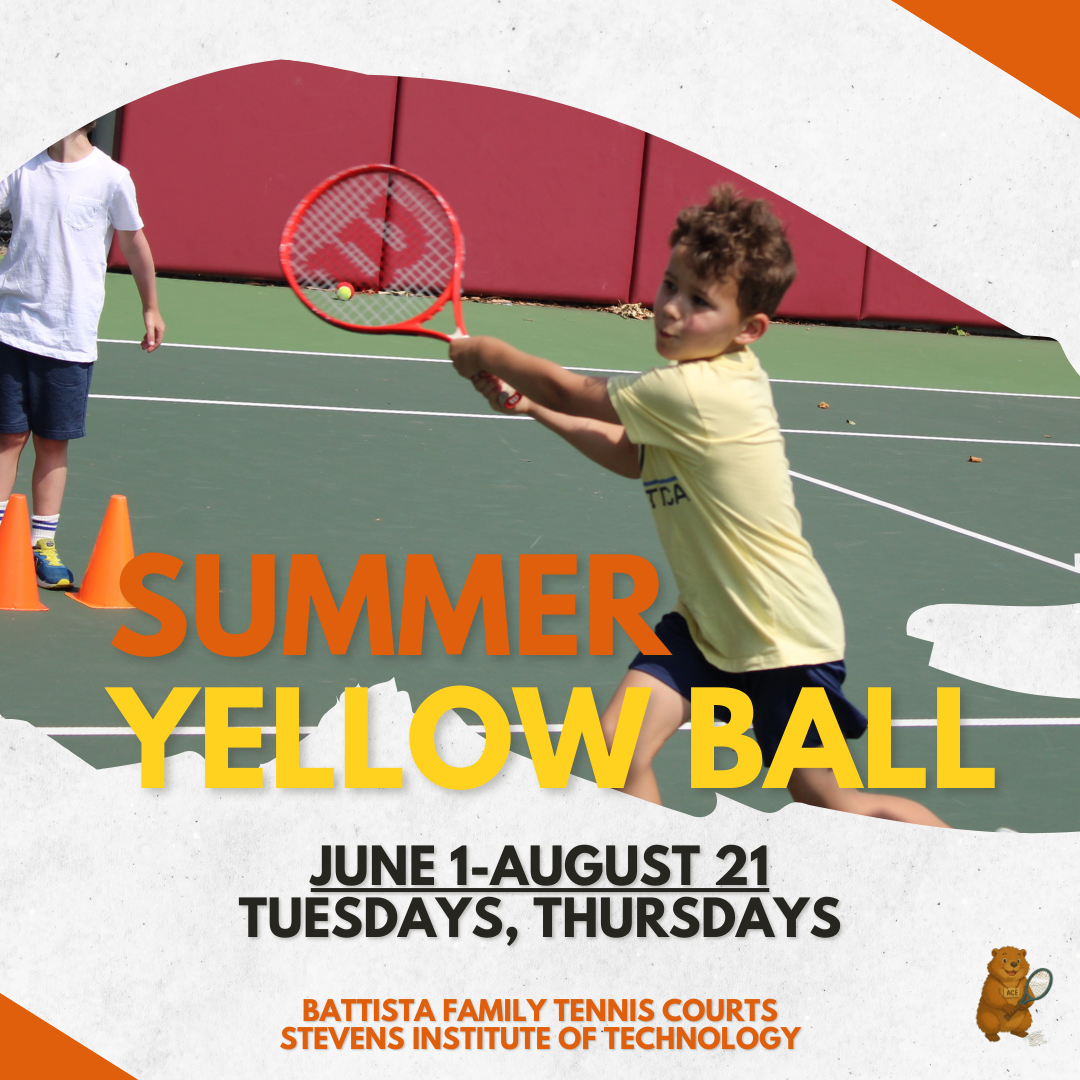 Summer Yellow Ball Tennis for Kids, Hoboken (Ages 8+), 8:30-11:30 am